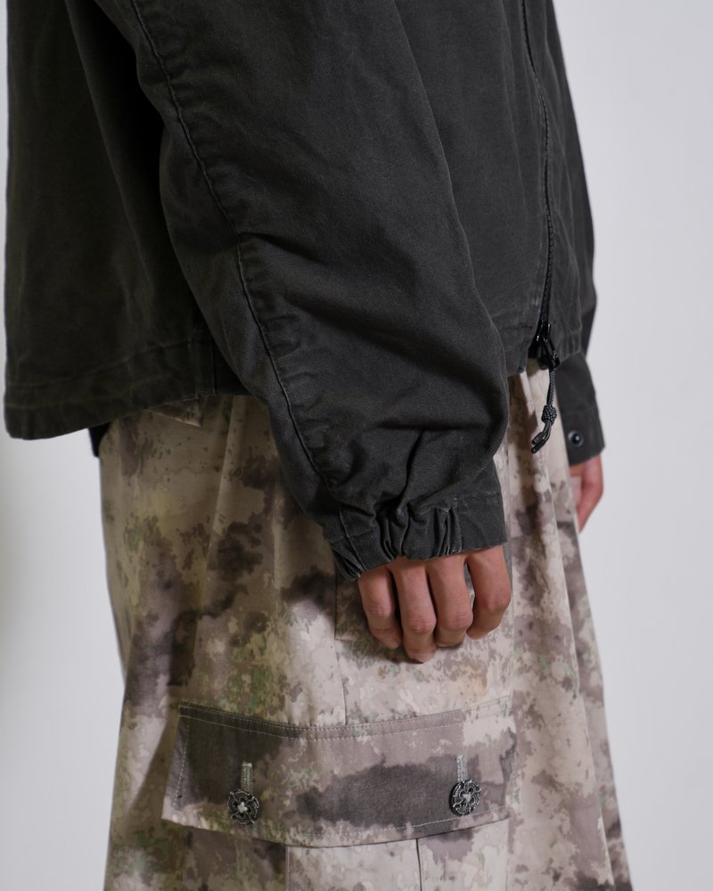 TREATED CURVED ZIP MOUNTAIN PARKA -GREY-