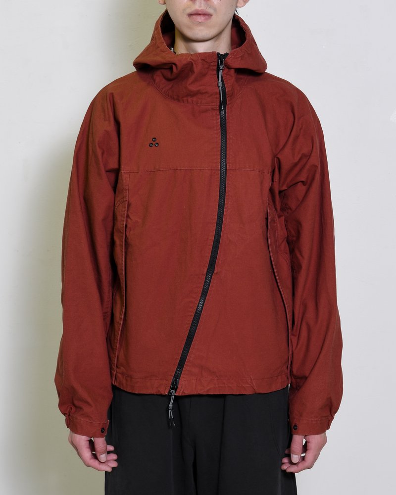 TREATED CURVED ZIP MOUNTAIN PARKA -RED-
