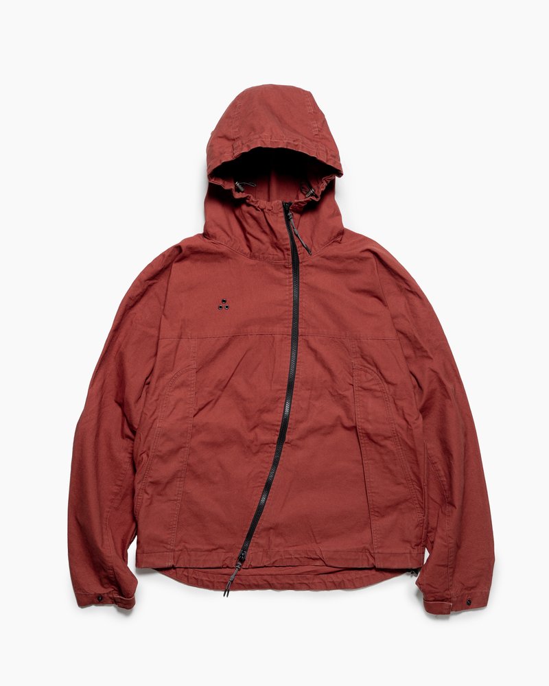TREATED CURVED ZIP MOUNTAIN PARKA -RED-