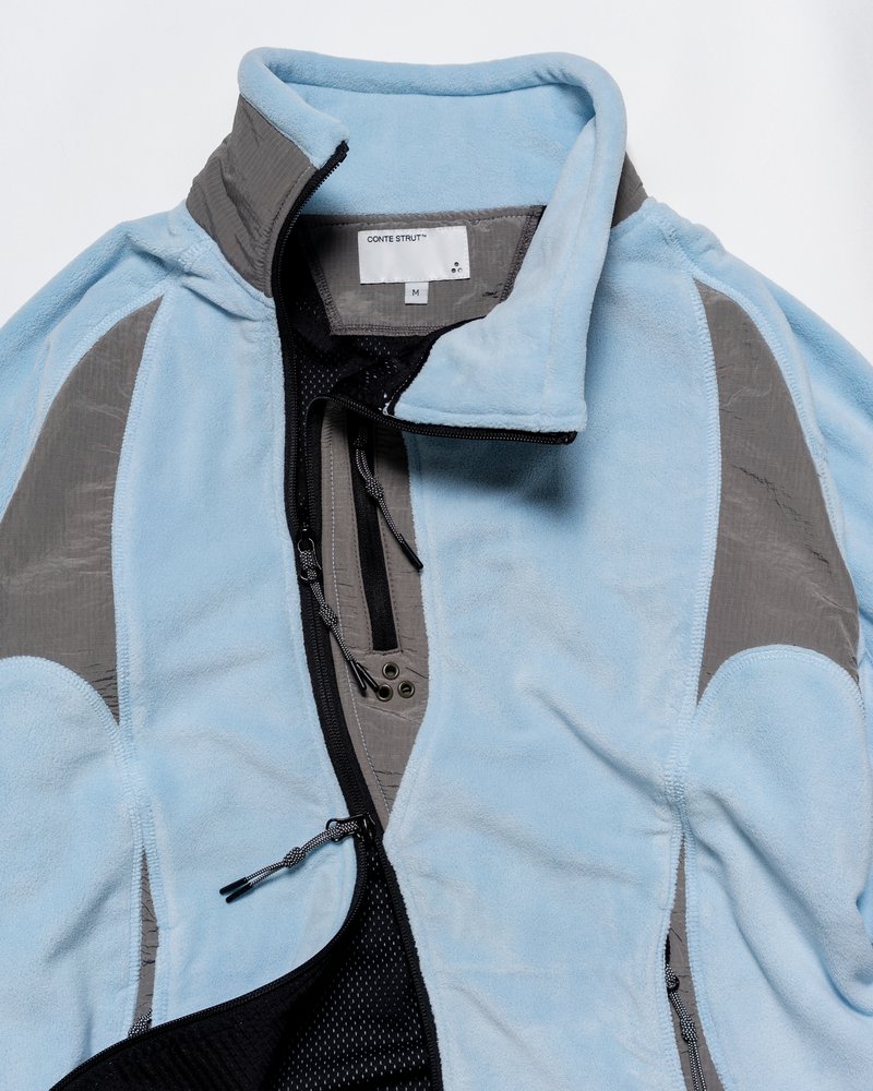 FLEECE / NYLON HYBRID JACKET -L.BLUE-