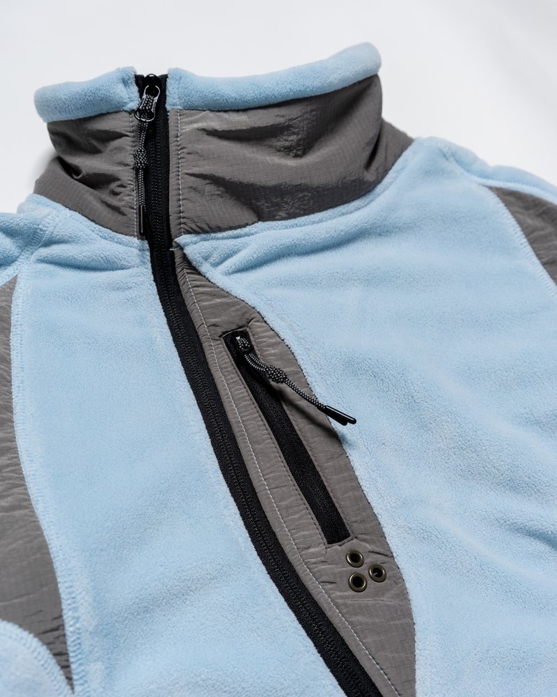 FLEECE / NYLON HYBRID JACKET -L.BLUE-