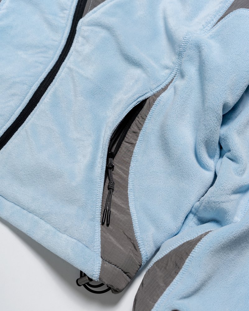 FLEECE / NYLON HYBRID JACKET -L.BLUE-