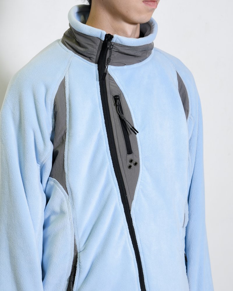 FLEECE / NYLON HYBRID JACKET -L.BLUE-