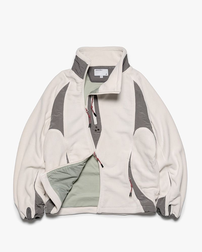 FLEECE / NYLON HYBRID JACKET -OFF-WHITE-