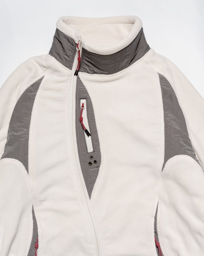 FLEECE / NYLON HYBRID JACKET -OFF-WHITE-