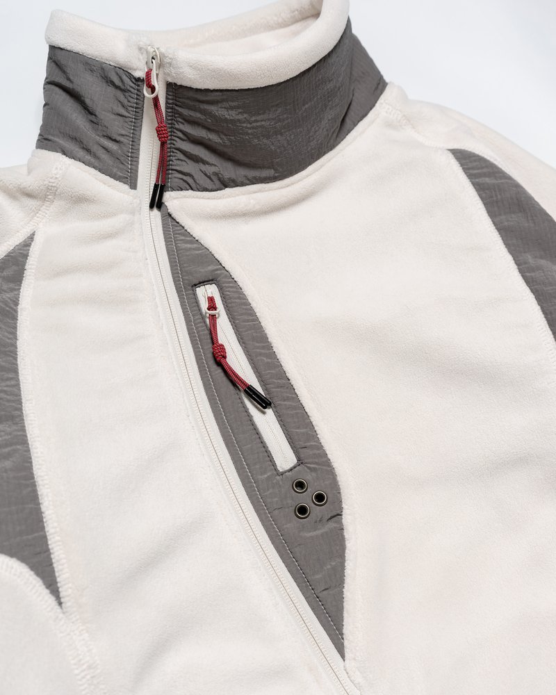 FLEECE / NYLON HYBRID JACKET -OFF-WHITE-