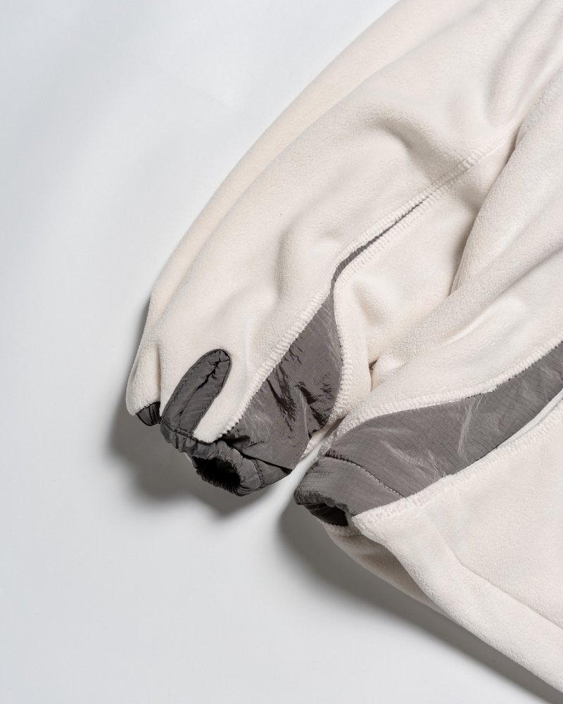 FLEECE / NYLON HYBRID JACKET -OFF-WHITE-