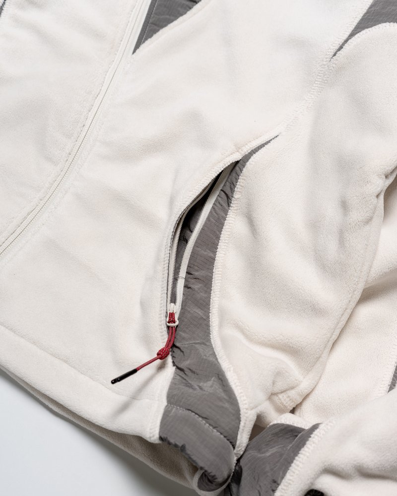 FLEECE / NYLON HYBRID JACKET -OFF-WHITE-