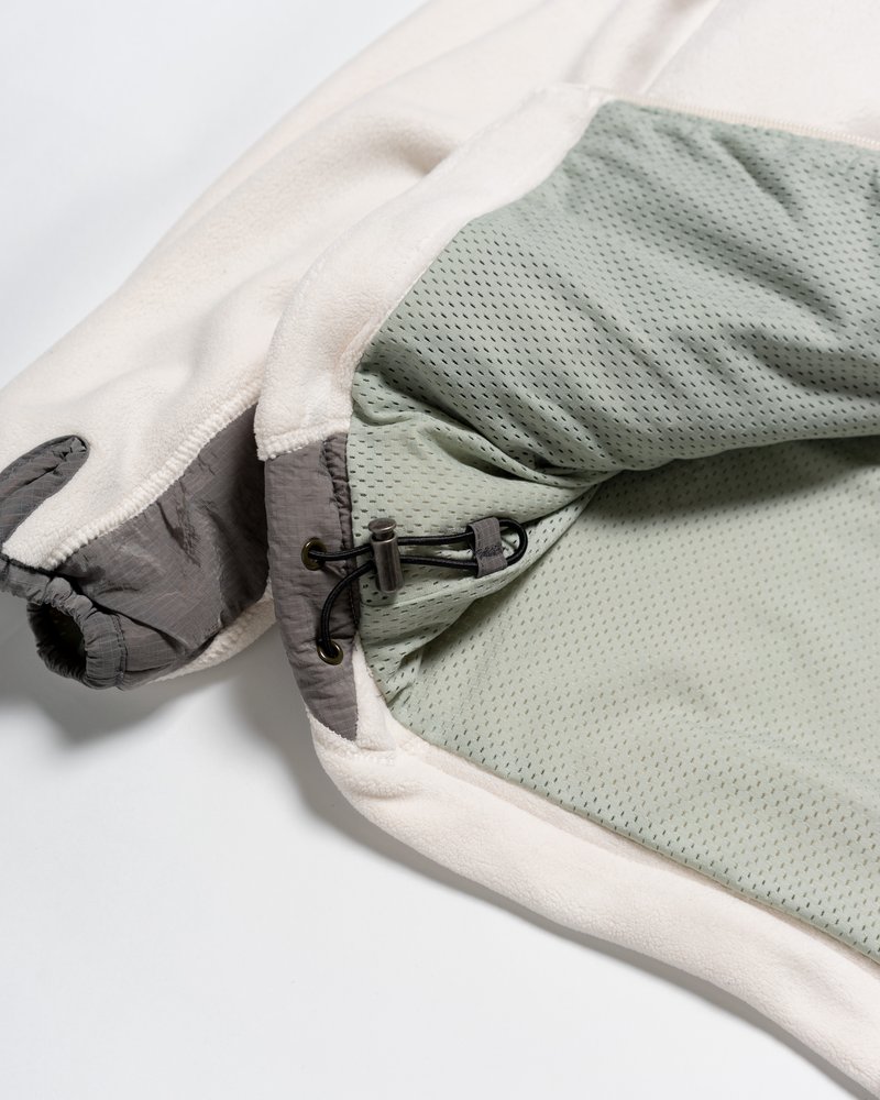 FLEECE / NYLON HYBRID JACKET -OFF-WHITE-