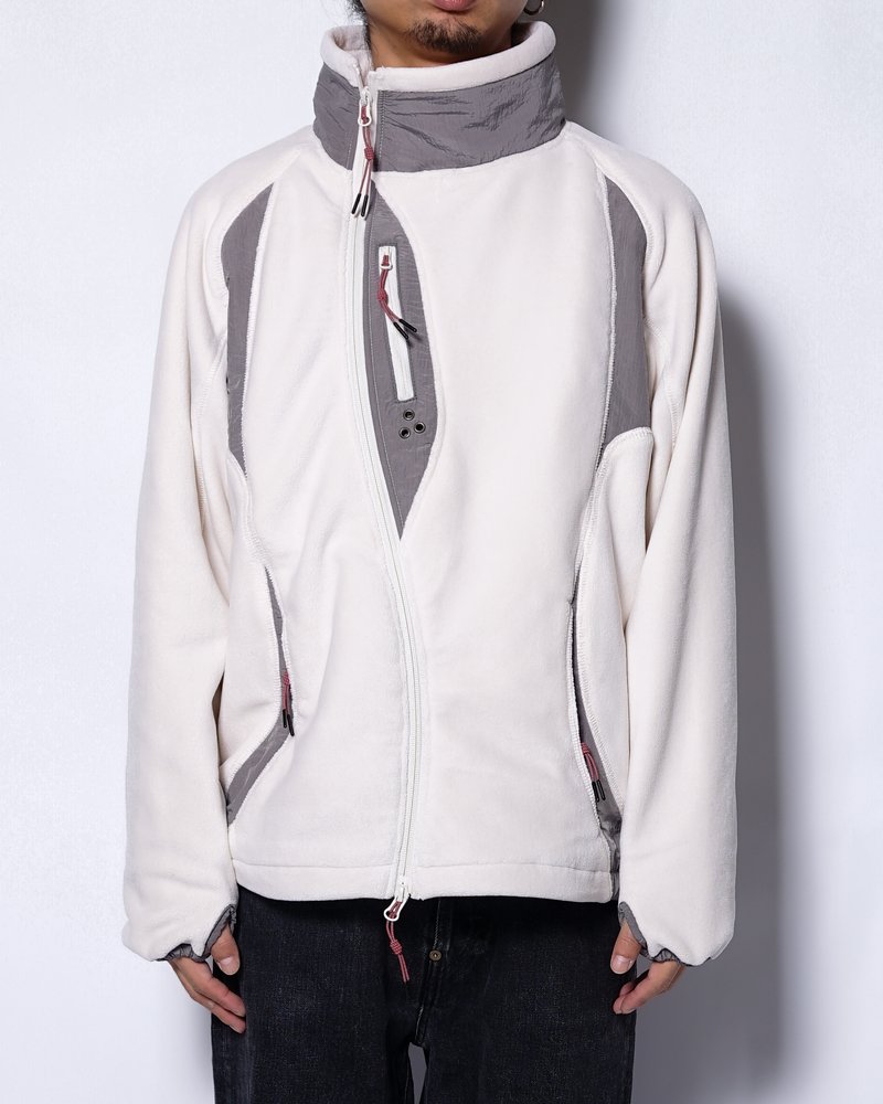 FLEECE / NYLON HYBRID JACKET -OFF-WHITE-