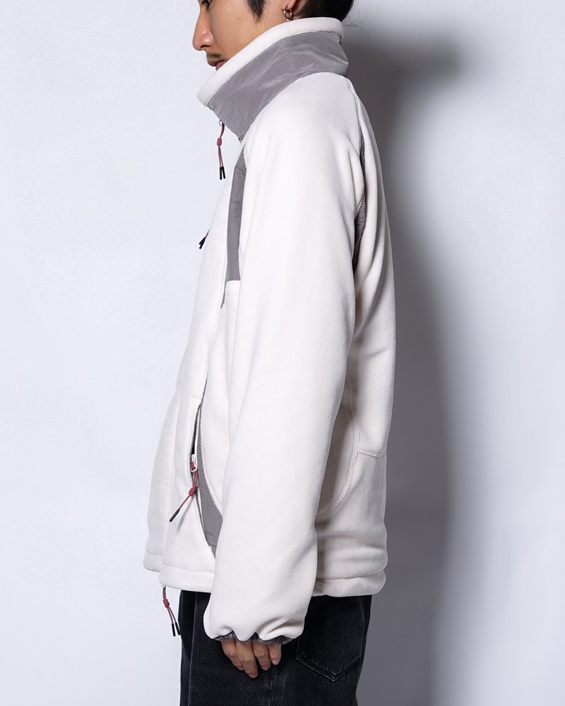 FLEECE / NYLON HYBRID JACKET -OFF-WHITE-