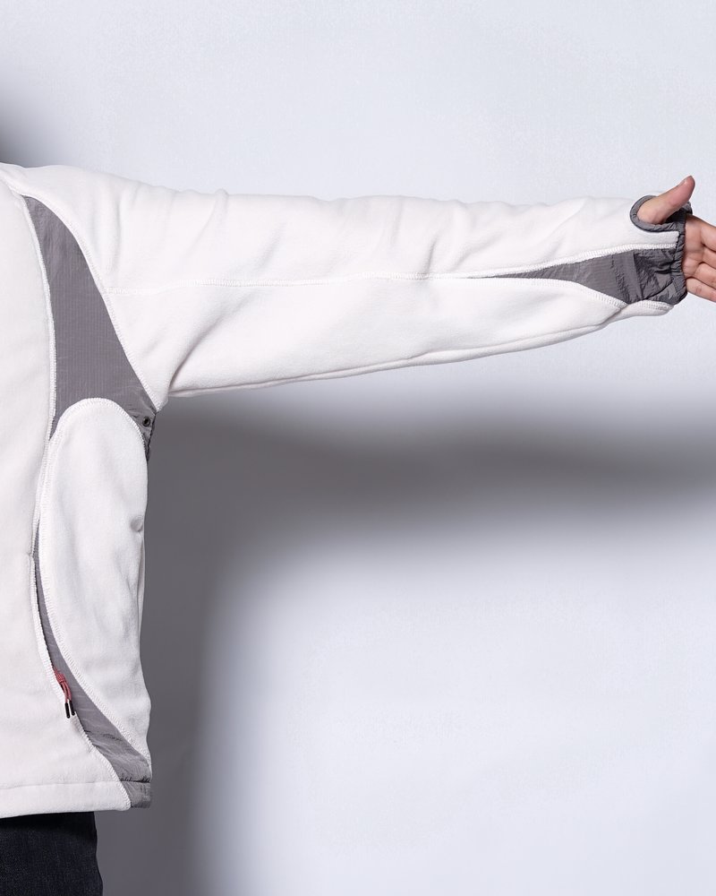 FLEECE / NYLON HYBRID JACKET -OFF-WHITE-