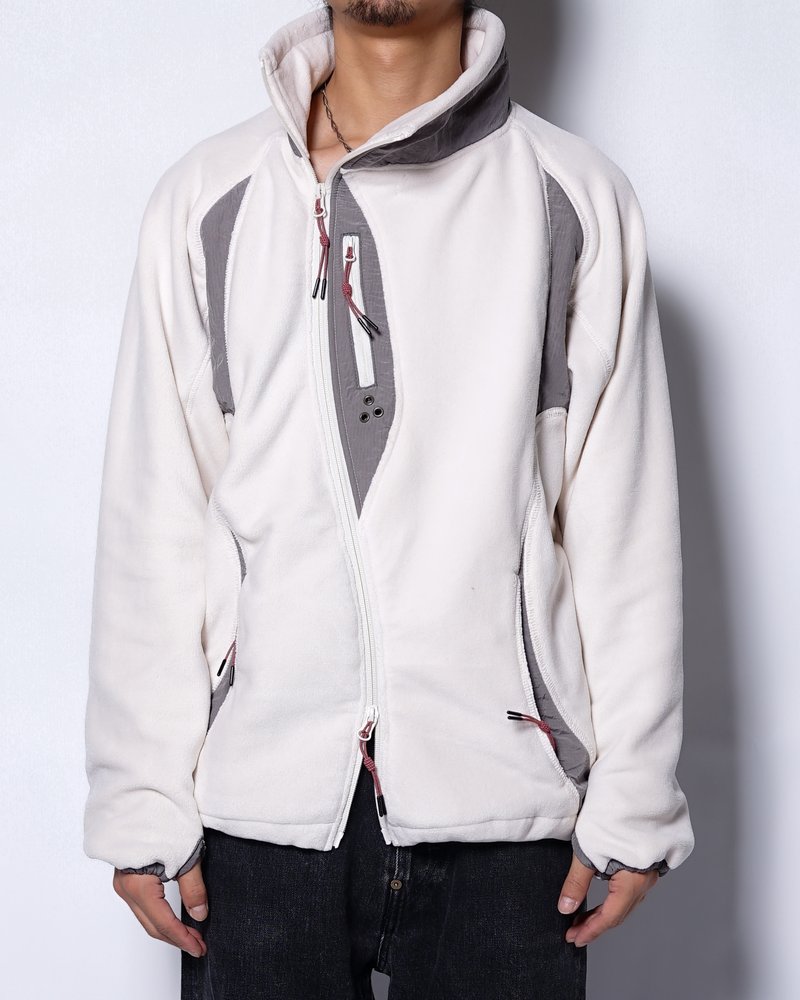FLEECE / NYLON HYBRID JACKET -OFF-WHITE-