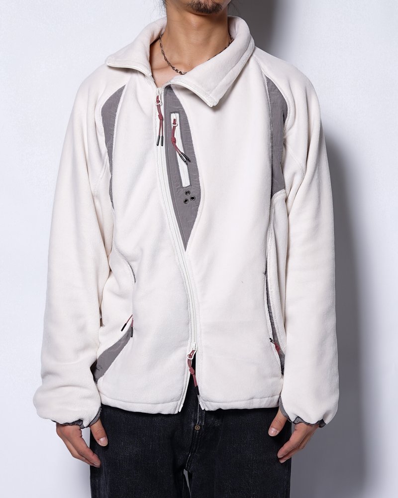 FLEECE / NYLON HYBRID JACKET -OFF-WHITE-