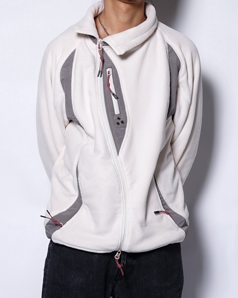 FLEECE / NYLON HYBRID JACKET -OFF-WHITE-