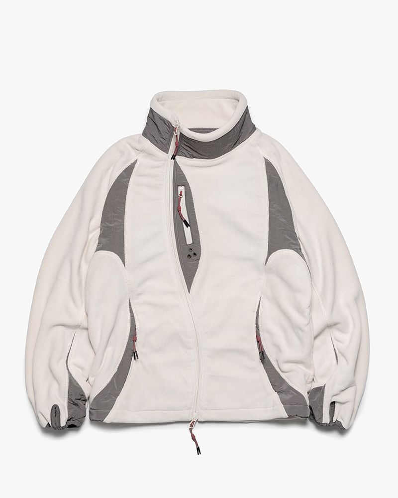 FLEECE / NYLON HYBRID JACKET -OFF-WHITE-
