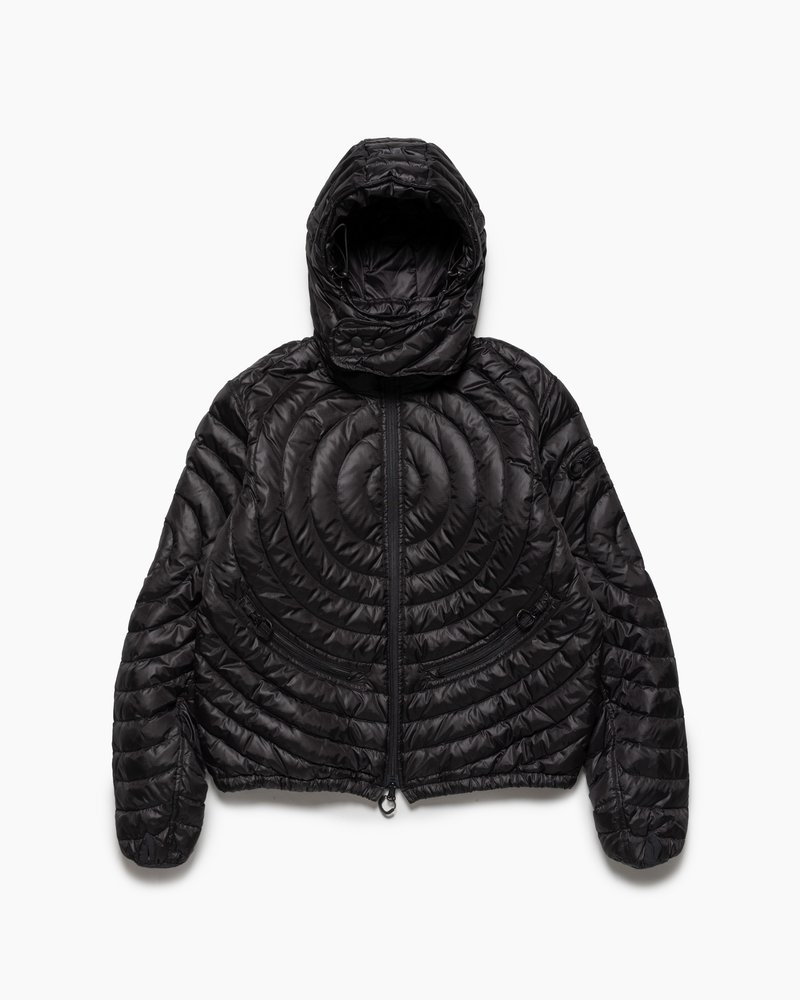 CIRCLE QUILTED DOWN JACKET -BLACK-