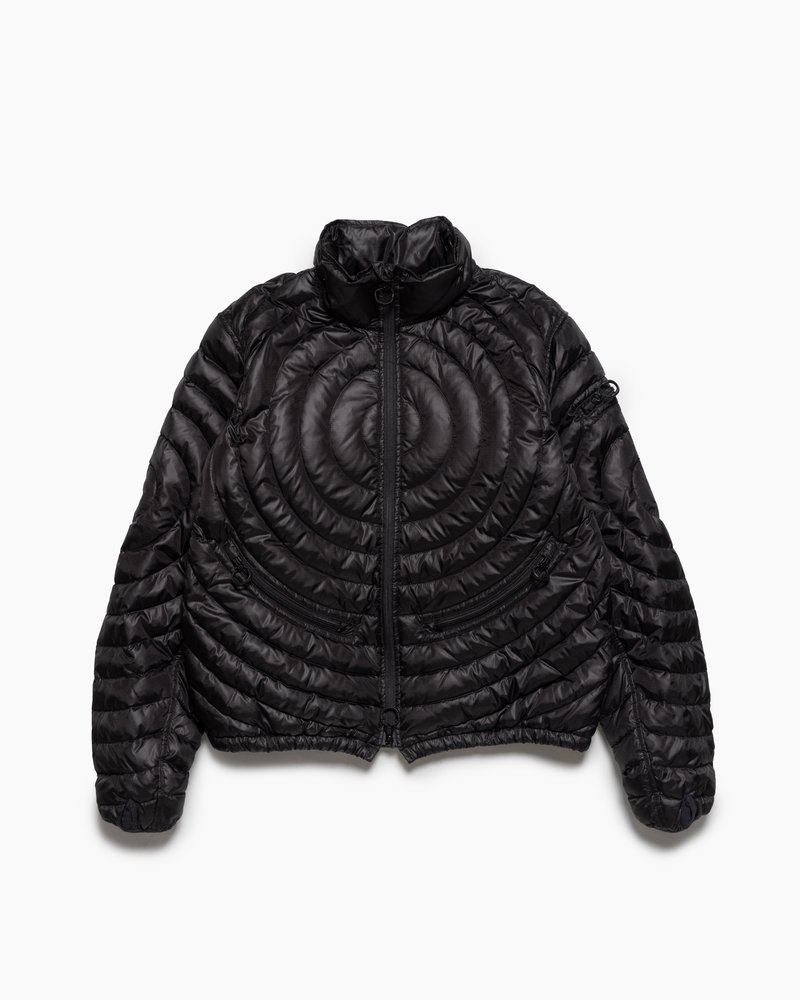 CIRCLE QUILTED DOWN JACKET -BLACK-
