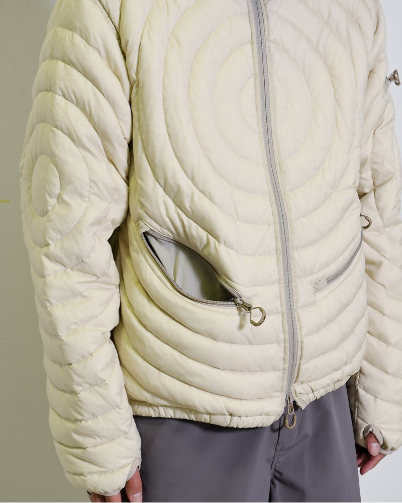 CIRCLE QUILTED DOWN JACKET -OFF-WHITE-