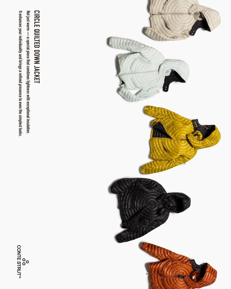 CIRCLE QUILTED DOWN JACKET -OFF-WHITE-