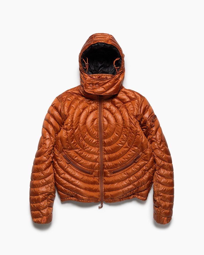 CIRCLE QUILTED DOWN JACKET -ORANGE-