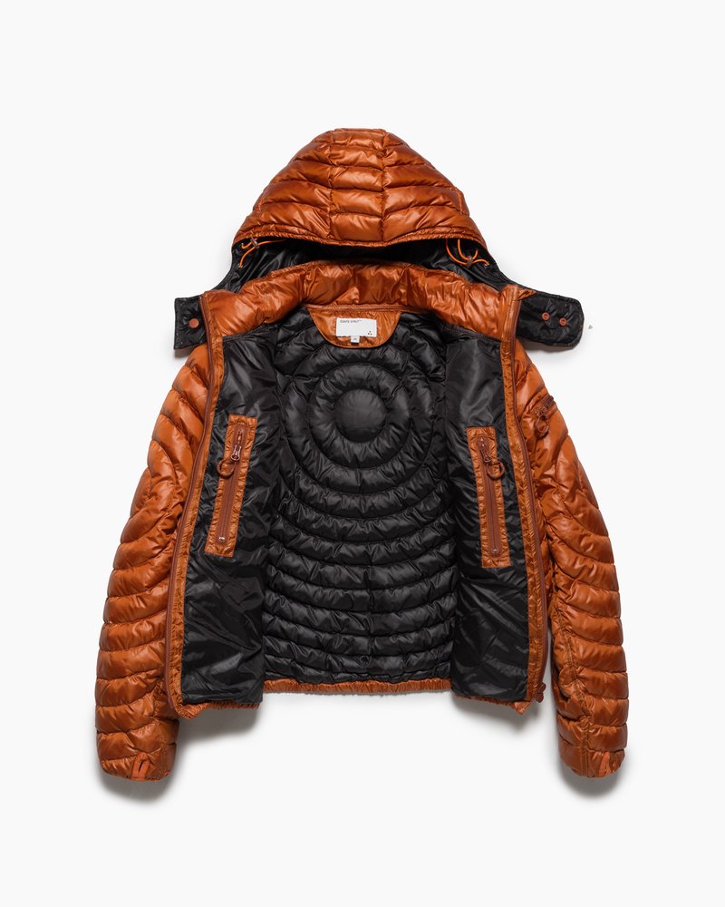 CIRCLE QUILTED DOWN JACKET -ORANGE-