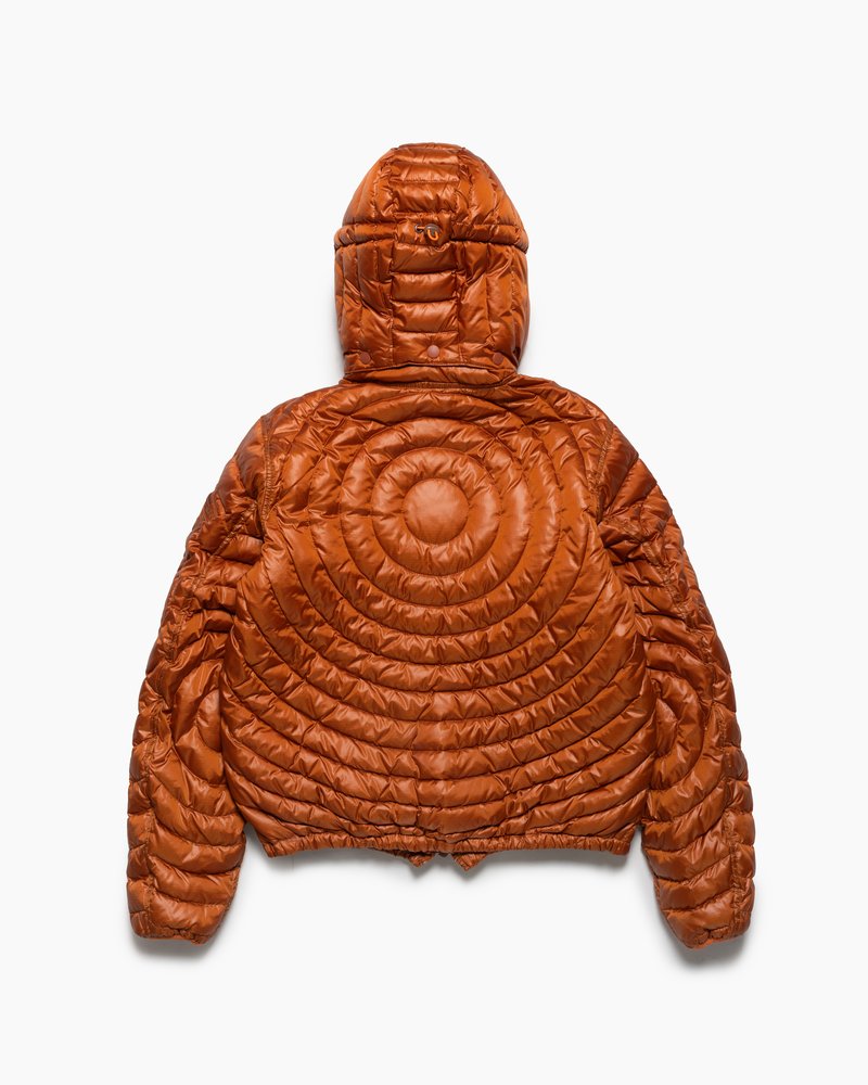CIRCLE QUILTED DOWN JACKET -ORANGE-