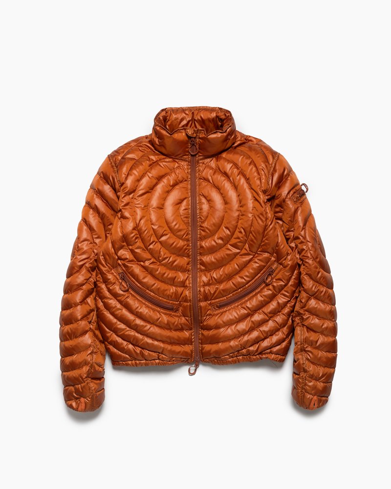 CIRCLE QUILTED DOWN JACKET -ORANGE-