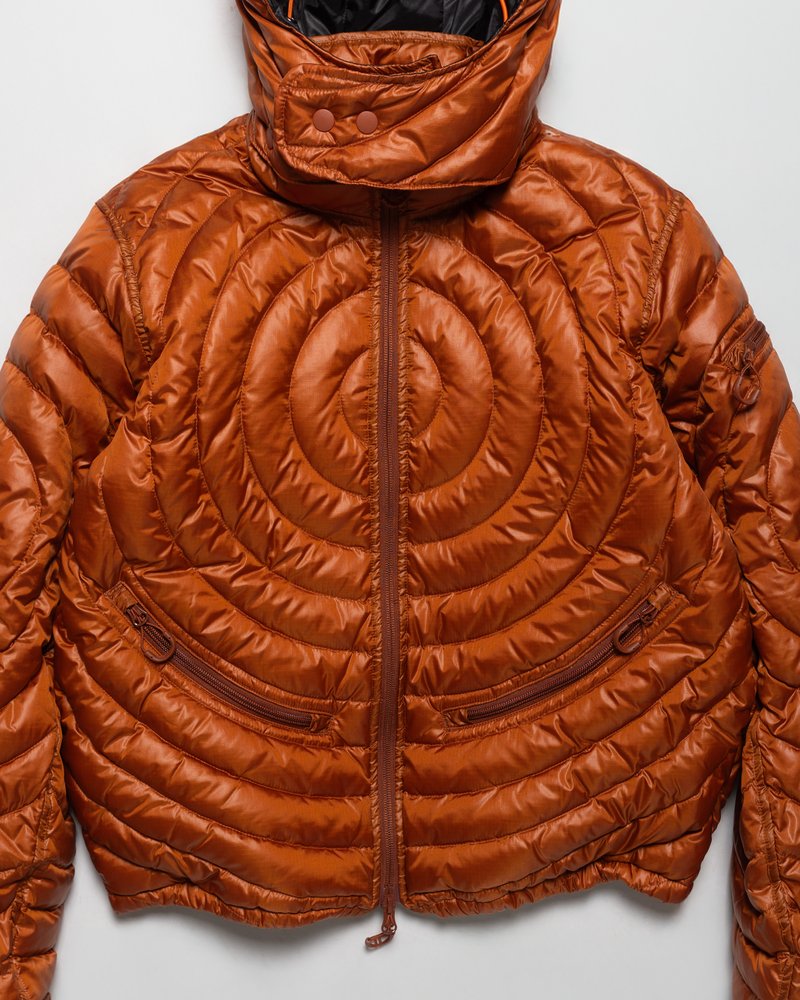 CIRCLE QUILTED DOWN JACKET -ORANGE-