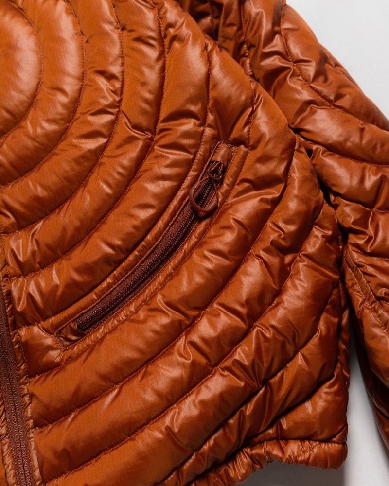 CIRCLE QUILTED DOWN JACKET -ORANGE-