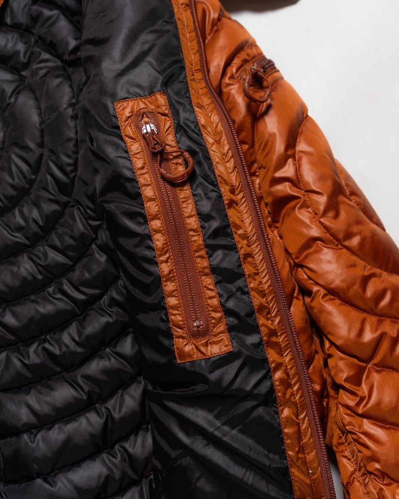 CIRCLE QUILTED DOWN JACKET -ORANGE-