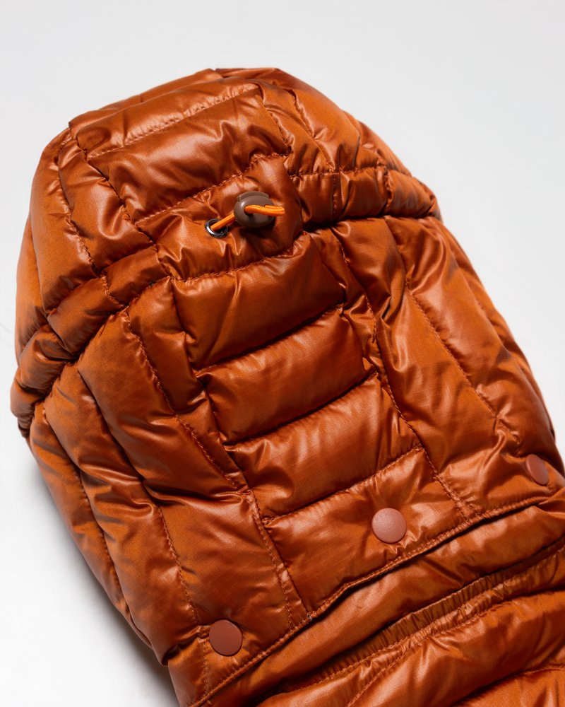 CIRCLE QUILTED DOWN JACKET -ORANGE-
