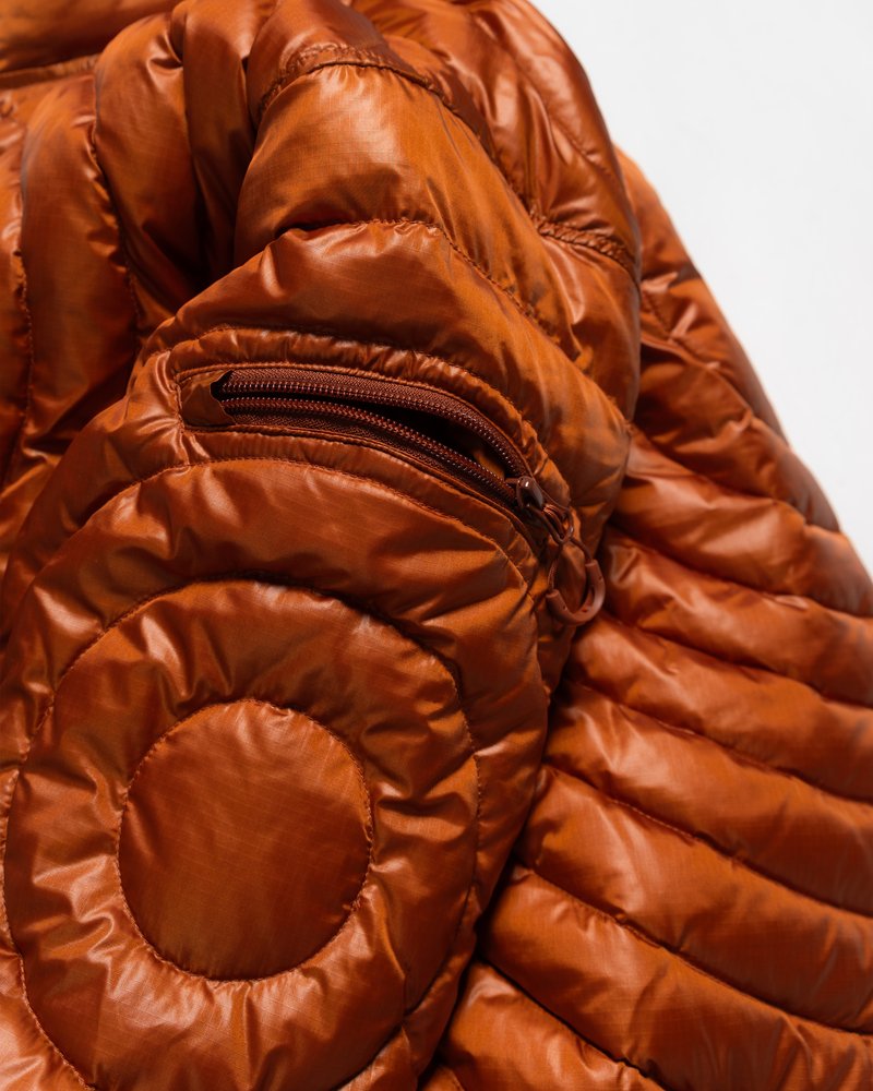 CIRCLE QUILTED DOWN JACKET -ORANGE-