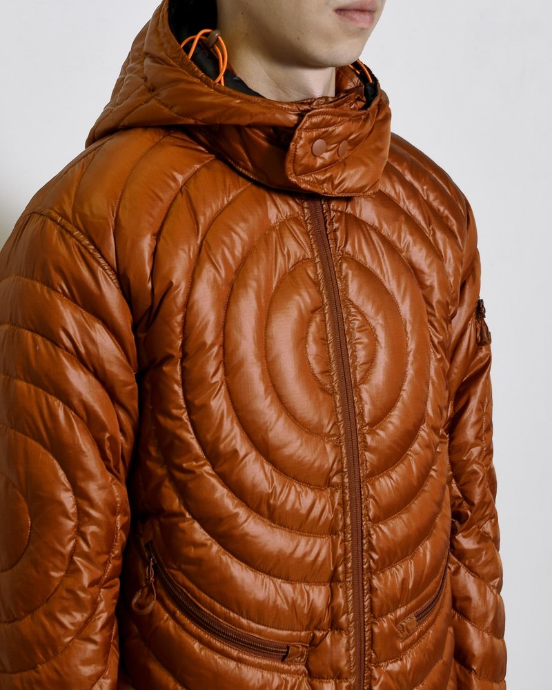 CIRCLE QUILTED DOWN JACKET -ORANGE-