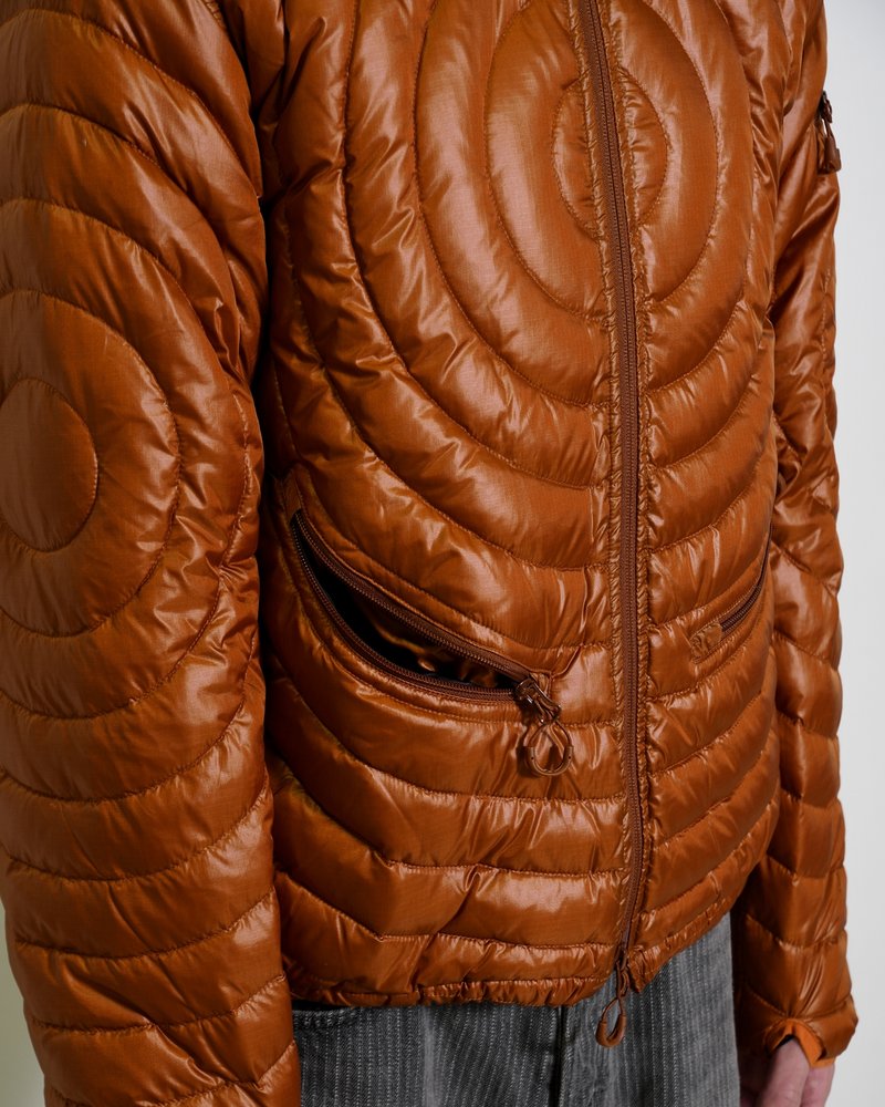 CIRCLE QUILTED DOWN JACKET -ORANGE-