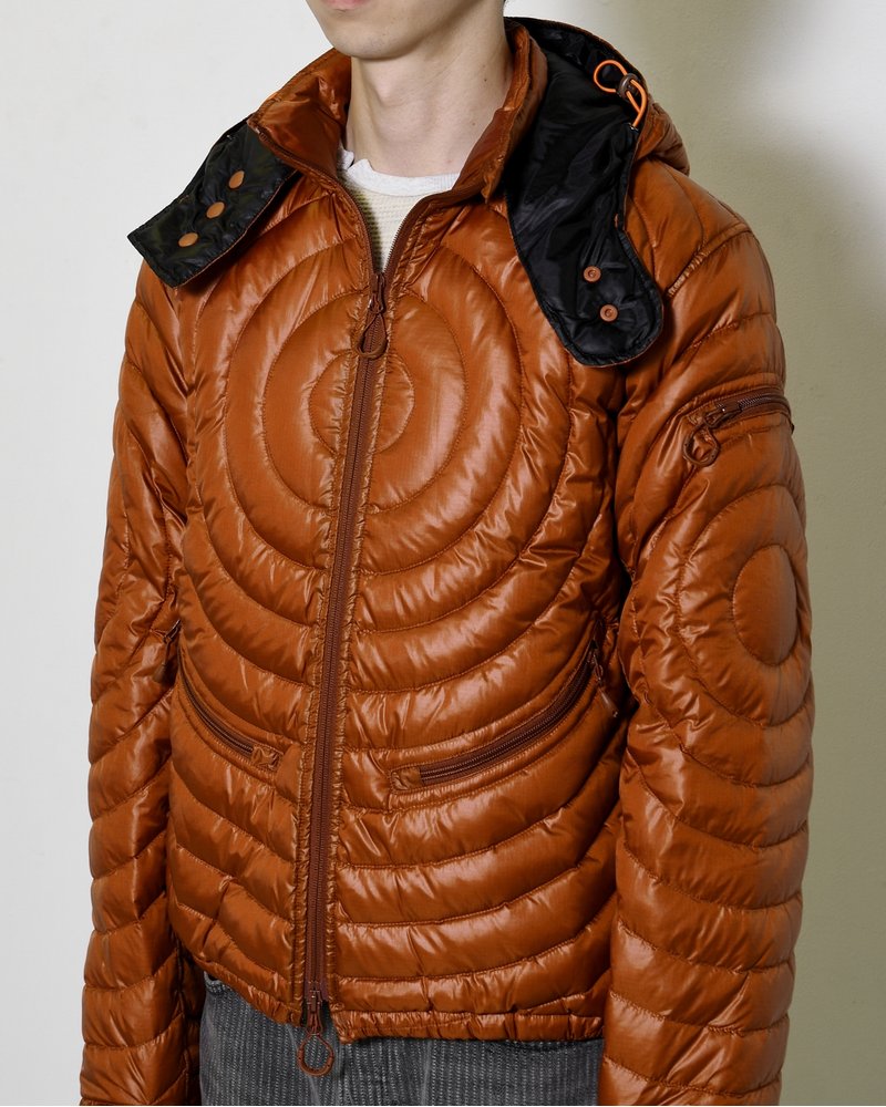 CIRCLE QUILTED DOWN JACKET -ORANGE-