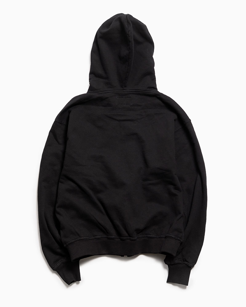 RIB-PANEL ZIP HOODIE -SUMI-