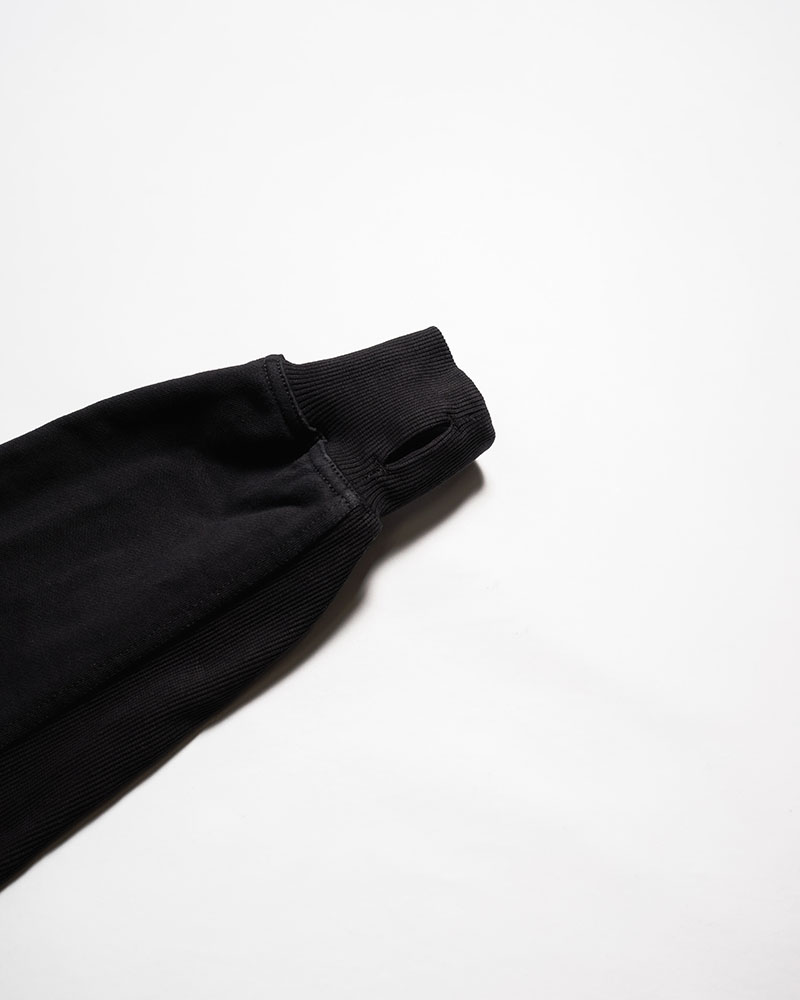 RIB-PANEL ZIP HOODIE -SUMI-