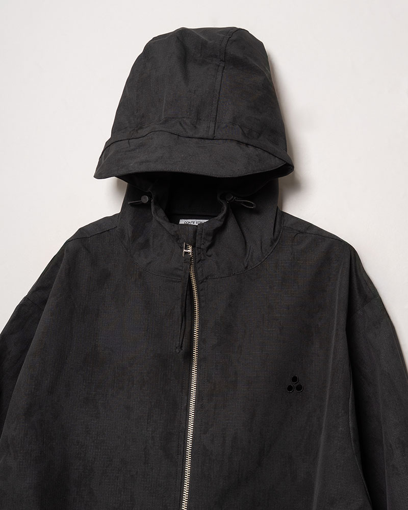 ZIP-UP HOODED SHIRTS (SHELL) -BLACK-