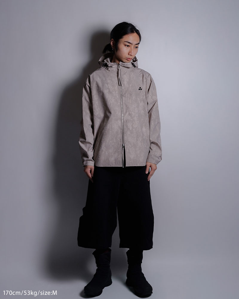 ZIP-UP HOODED SHIRTS (SHELL) -BEIGE-