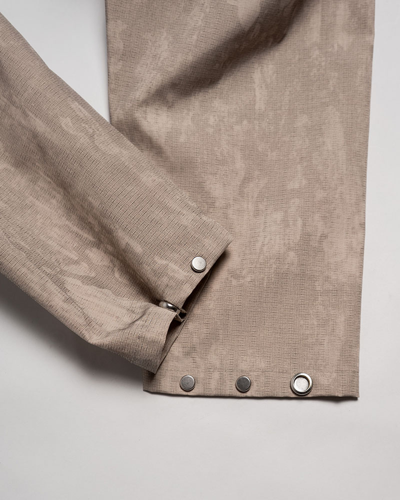 ZIP-UP HOODED SHIRTS (SHELL) -BEIGE-