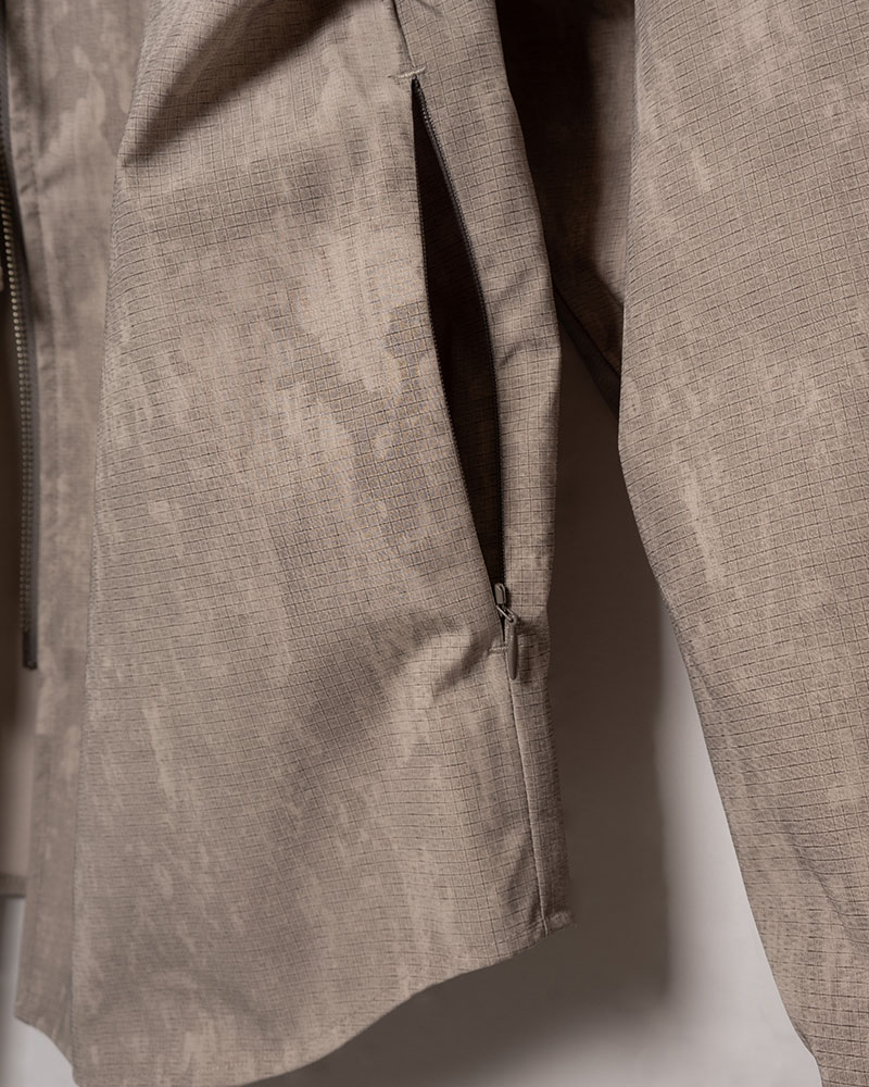 ZIP-UP HOODED SHIRTS (SHELL) -BEIGE-