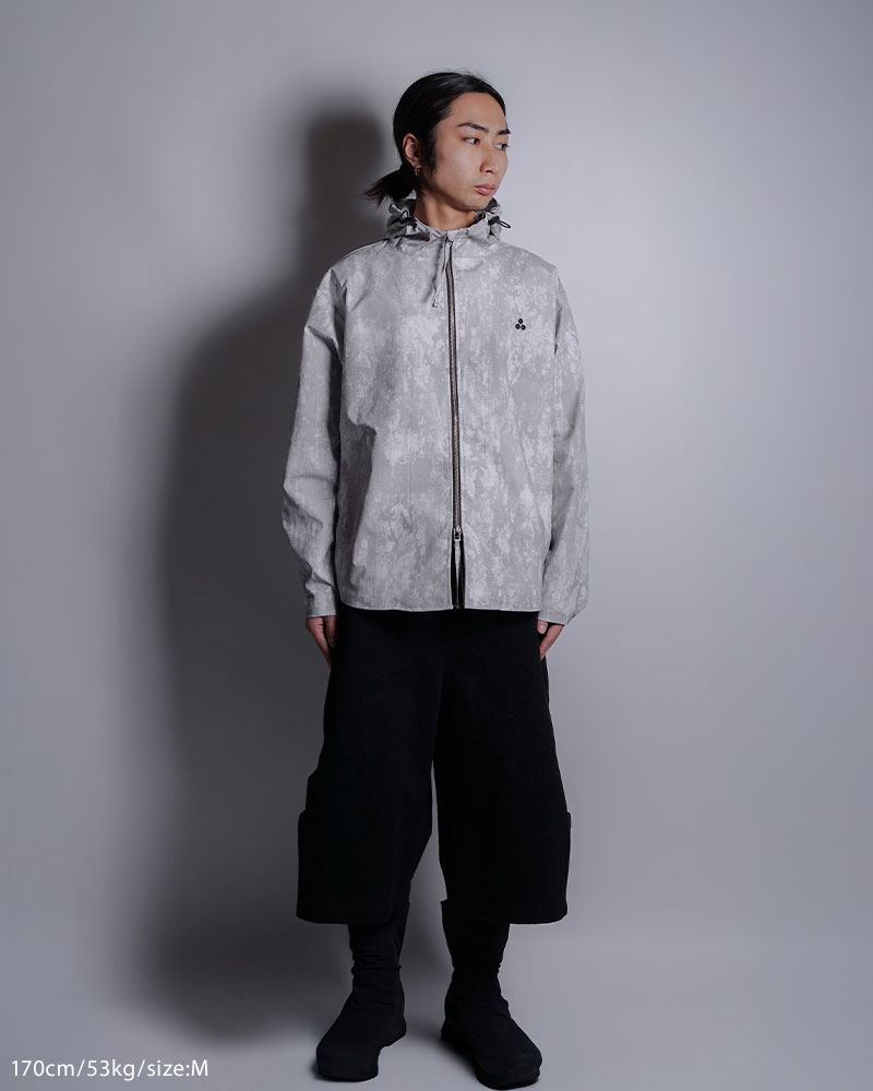 ZIP-UP HOODED SHIRTS (SHELL) -WHITE-