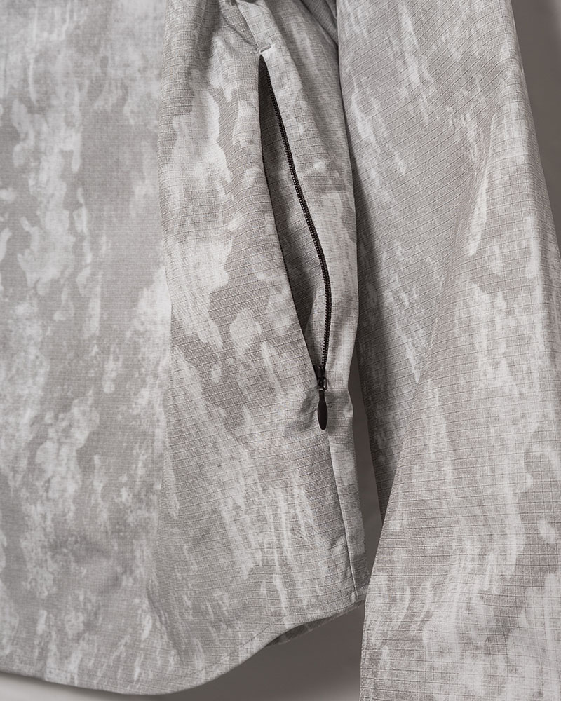 ZIP-UP HOODED SHIRTS (SHELL) -WHITE-