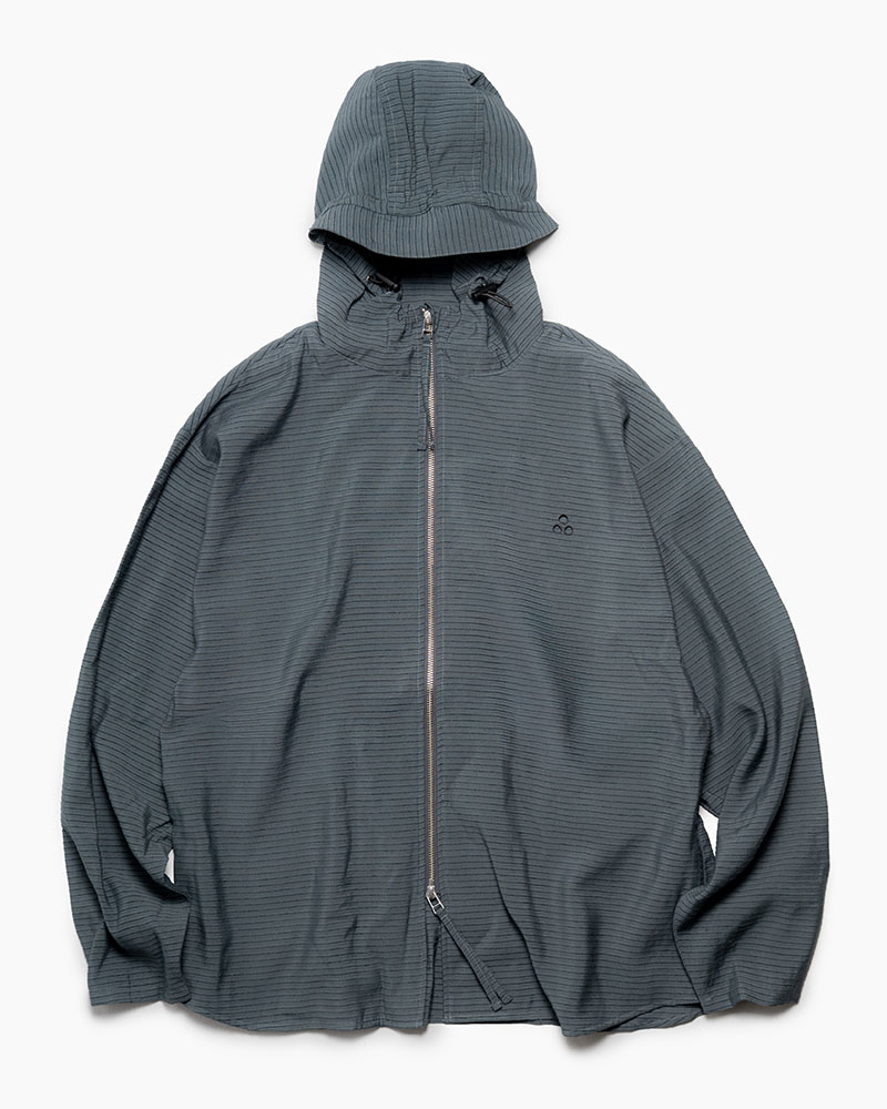 ZIP-UP HOODED SHIRTS (BORDER) -NAVY-