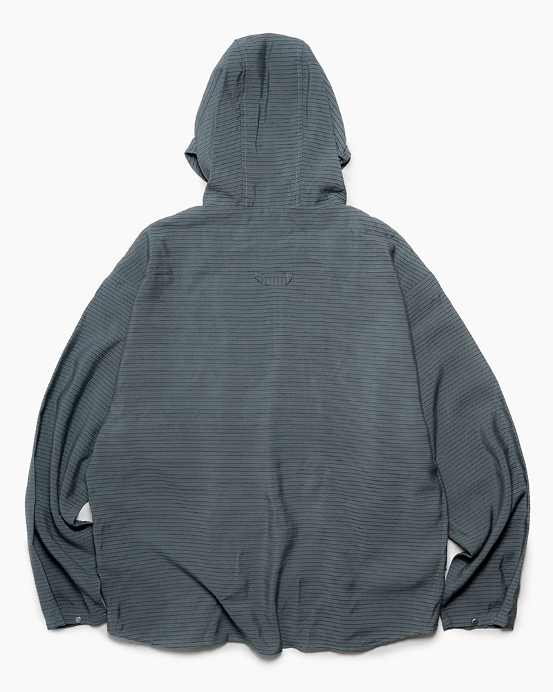ZIP-UP HOODED SHIRTS (BORDER) -NAVY-