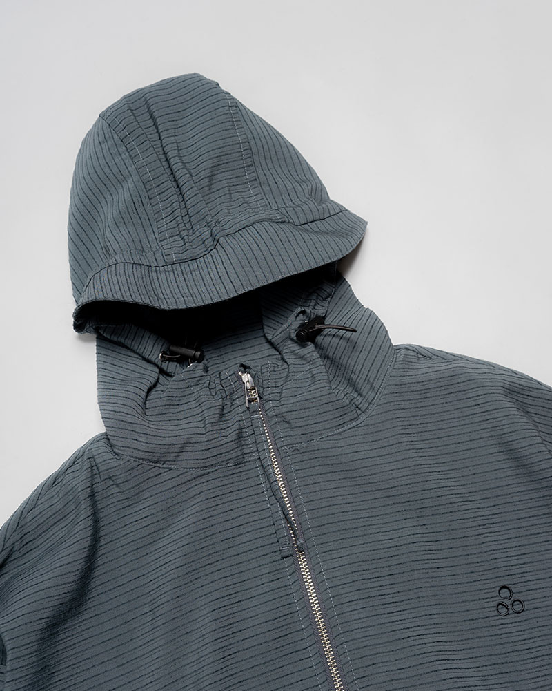 ZIP-UP HOODED SHIRTS (BORDER) -NAVY-