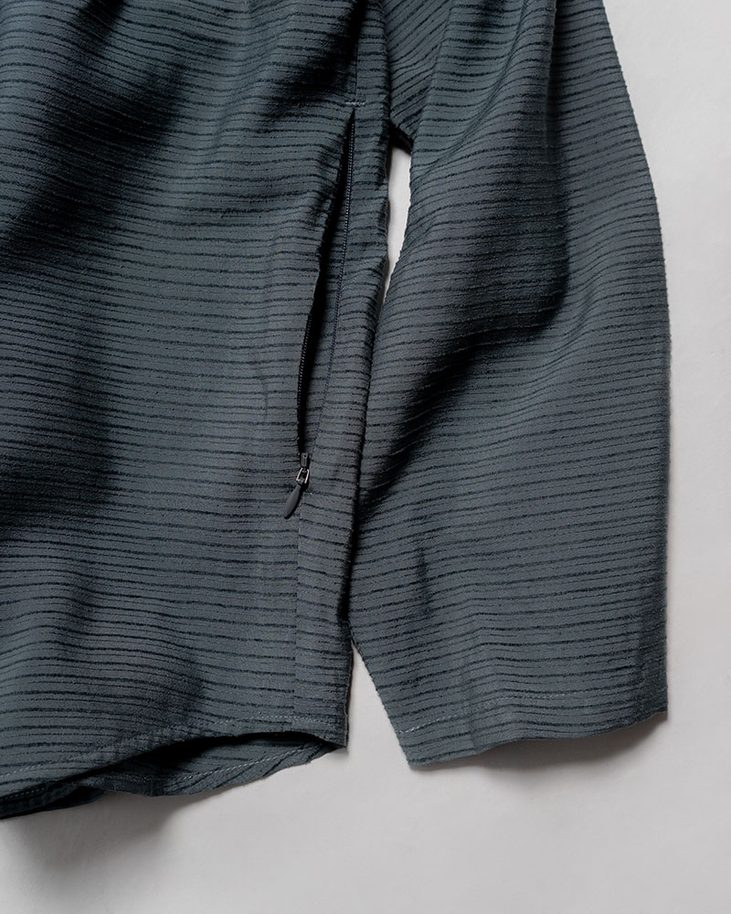 ZIP-UP HOODED SHIRTS (BORDER) -NAVY-