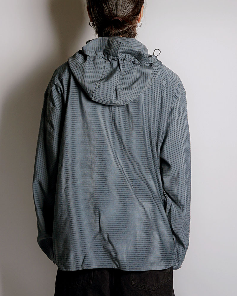 ZIP-UP HOODED SHIRTS (BORDER) -NAVY-
