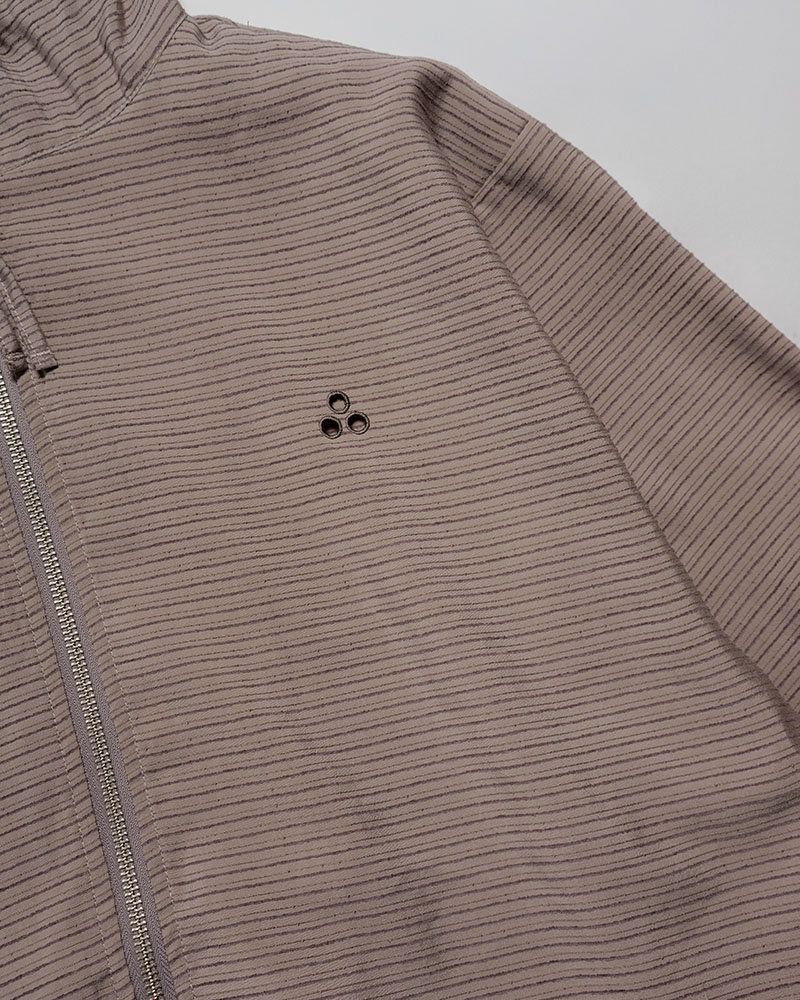 ZIP-UP HOODED SHIRTS (BORDER) -GREIGE-